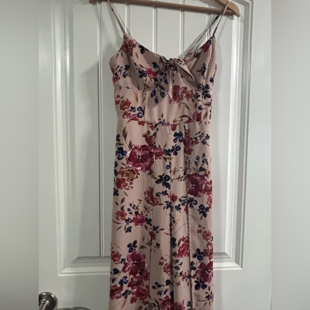 Xhilaration Blush Pink Floral Smocked Top Dress